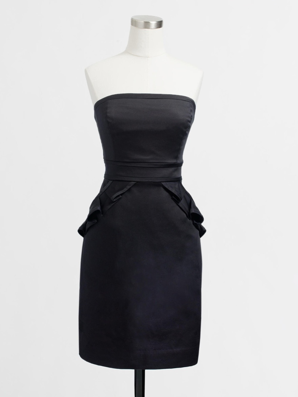 J Crew Strapless little Black Dress with Peplum pocket Detail size 6